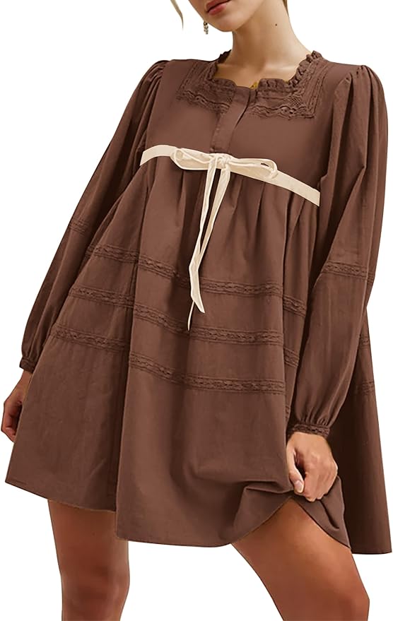 Bow Tie A-line Tunic Dress ZO70