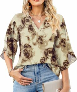 Brown Rose Trendy Office Top ZO91