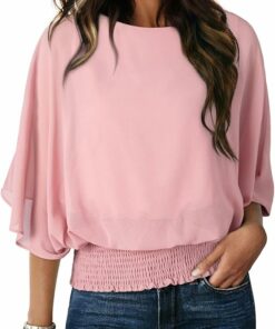 Peach Blossom Boat Neck Office Top ZO97