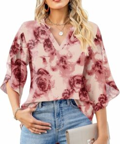 Pink Rose Chiffon Office Top ZO89
