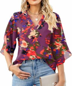 Purple Painting Trendy Office Top ZO92