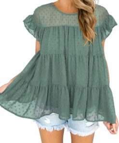 Ruffle Sleeve Flowy Blouse ZO85