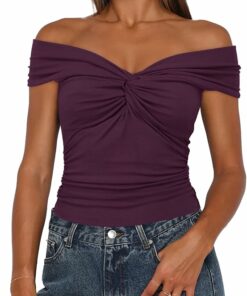Trendy Y2K Twist Knot Front Off Top ZO61