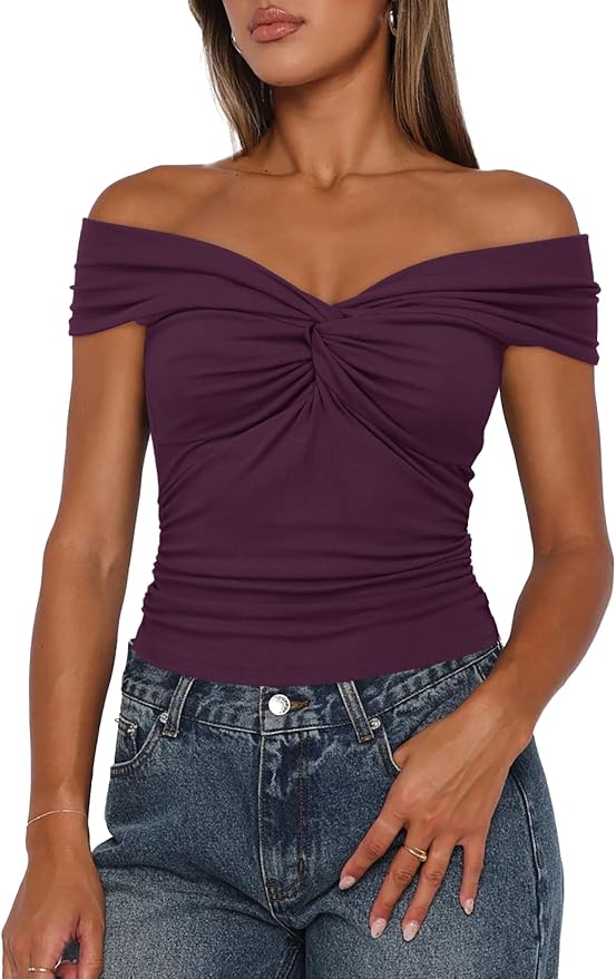 Trendy Y2K Twist Knot Front Off Top ZO61