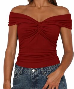 Fashion Twist Knot Front Off Top ZO58