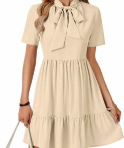 Women's Bow Tie Neck Dress ZO64