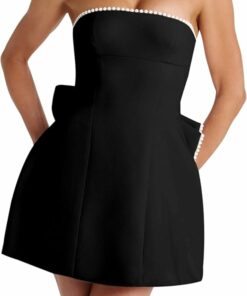 Black Sexy Strapless A-Line Mini Dress ZO124