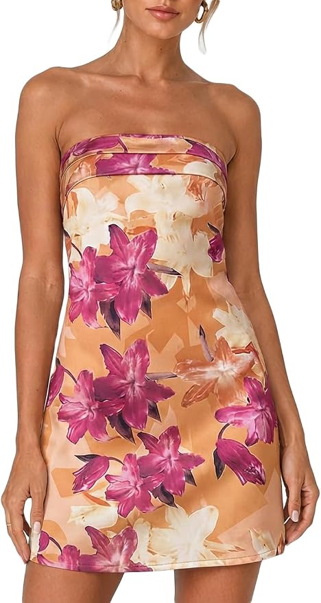 Liliespurple Backless Strapless Tube Mini Dress ZO120