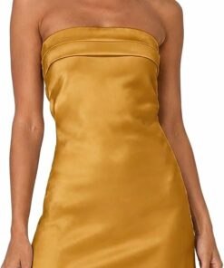 Orange Backless Strapless Tube Mini Dress ZO121