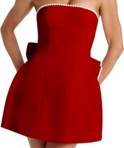 Red Sexy Strapless A-Line Mini Dress ZO123