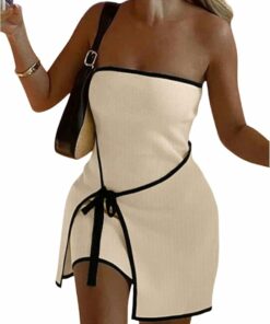 Women's Bow Tie Wrap Tube Dress ZO111